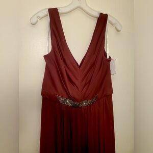 Burgundy David's Bridal Bridemaid/evening Dress- Size 10